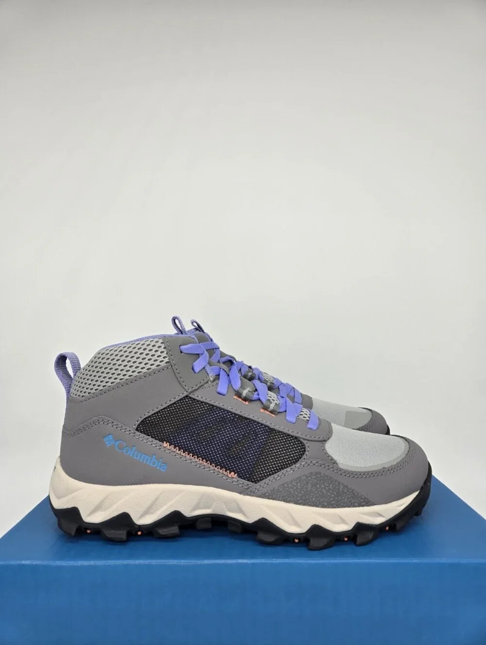 Columbia Women's Flow Centre Grey Purple Hiking Boot Shoes Size 7